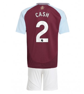 Aston Villa Matty Cash #2 Hemmakläder Barn 2024-25 Kortärmad (+ Korta byxor)